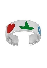 marvelous itty-bitty enameled silver baby ring
